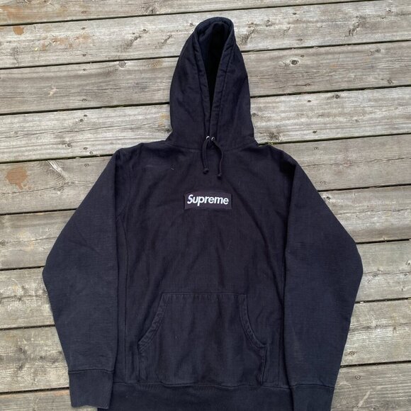 Supreme Box Logo Hoodie Sweatshirt Medium Black - Picture 3 of 12